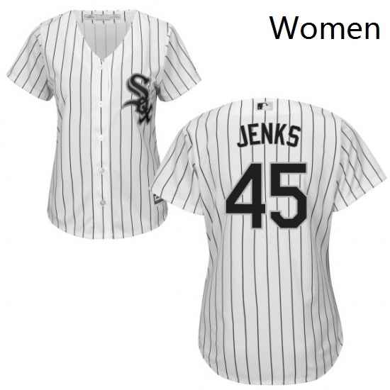 Womens Majestic Chicago White Sox 45 Bobby Jenks Replica White Home Cool Base MLB Jersey